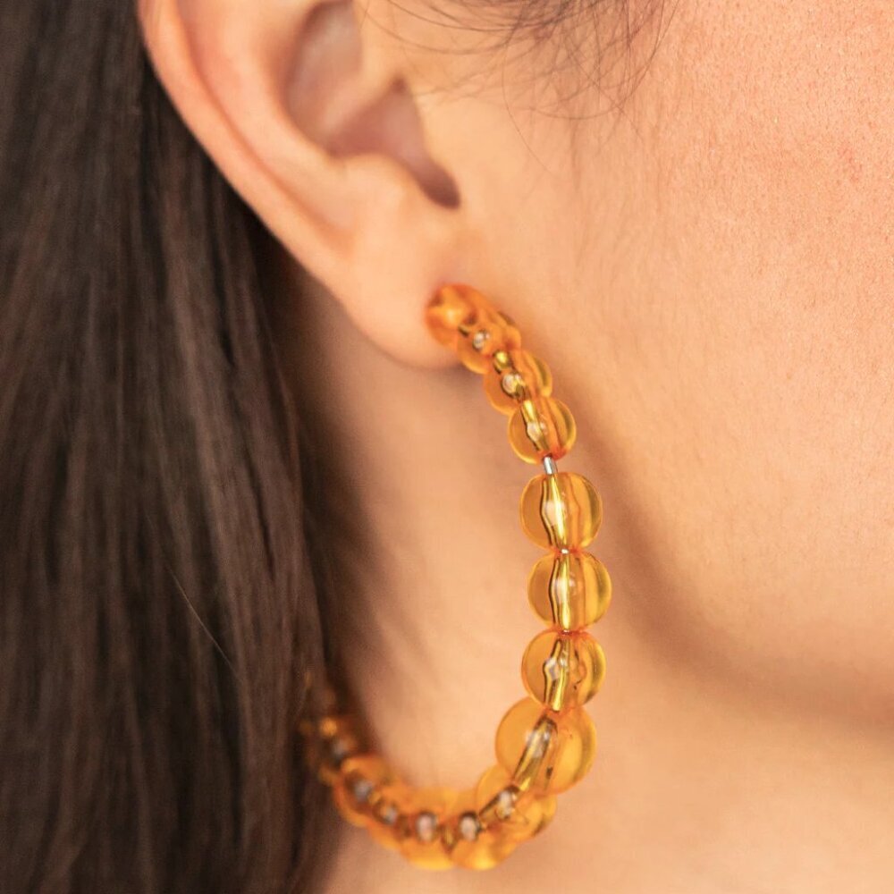 Paparazzi Jewelry Accessories - In The Clear - Orange Earrings - Vintage